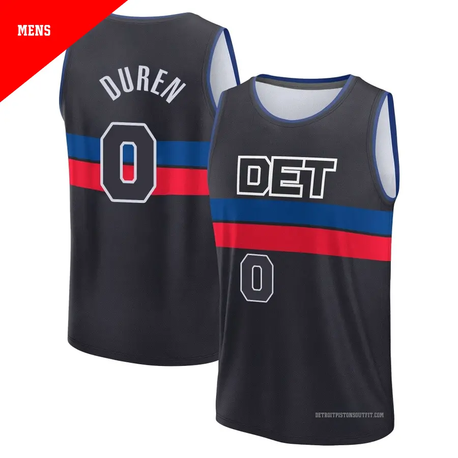 0 Men's Jalen Duren Detroit Pistons 2024/25 Fast Break Black