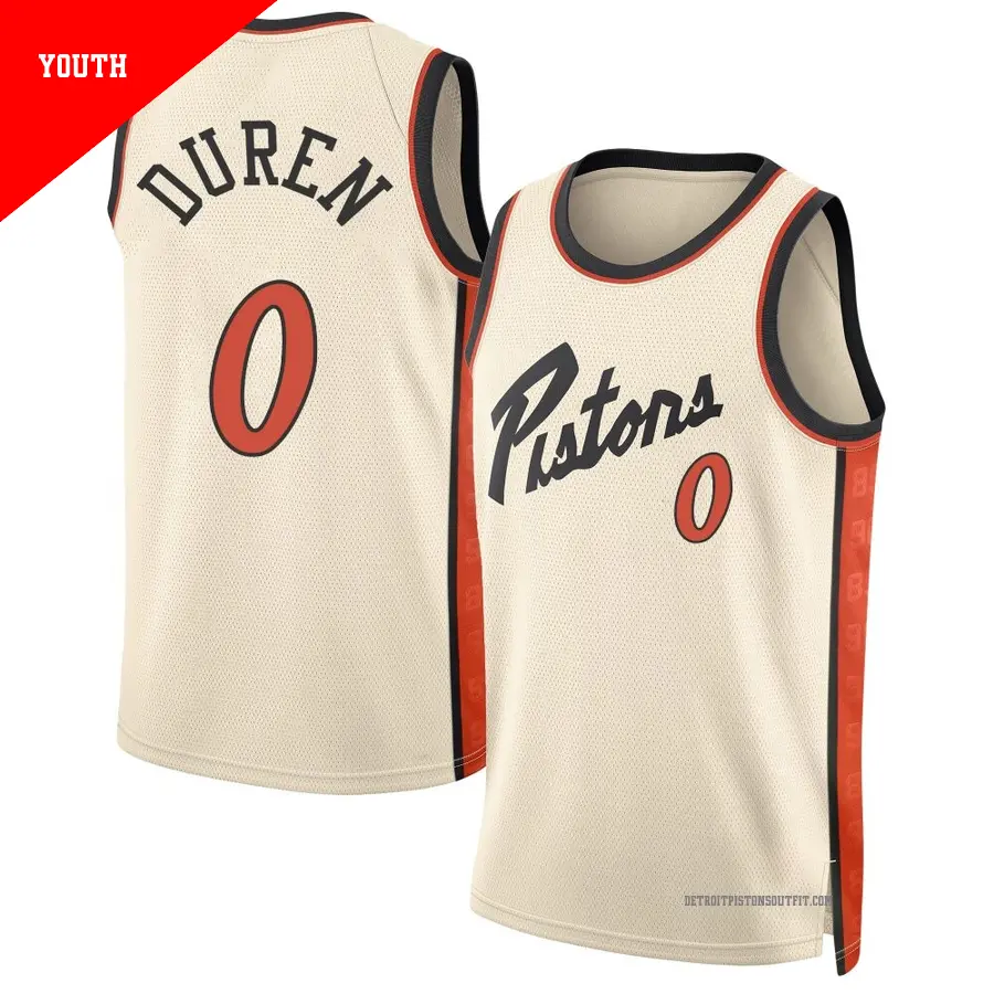 0 Youth Jalen Duren Detroit Pistons 2024/25 Swingman Tan City