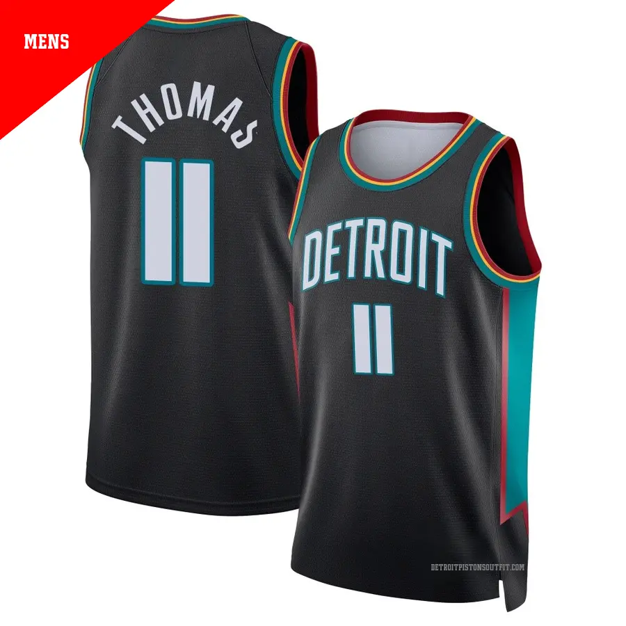 11 Youth Isiah Thomas Detroit Pistons 2023/24 Swingman Black City