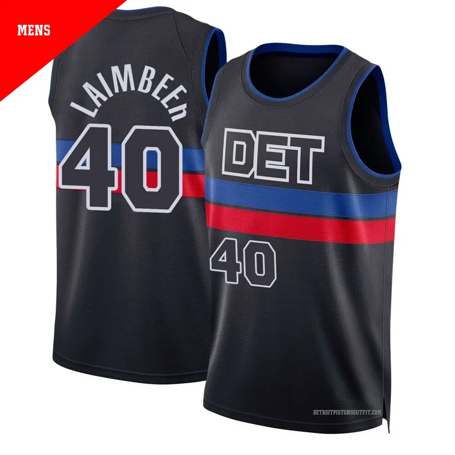 ＃40 Men's Bill Laimbeer Detroit Pistons 2024/25 Swingman Black Statement Edition Jersey
