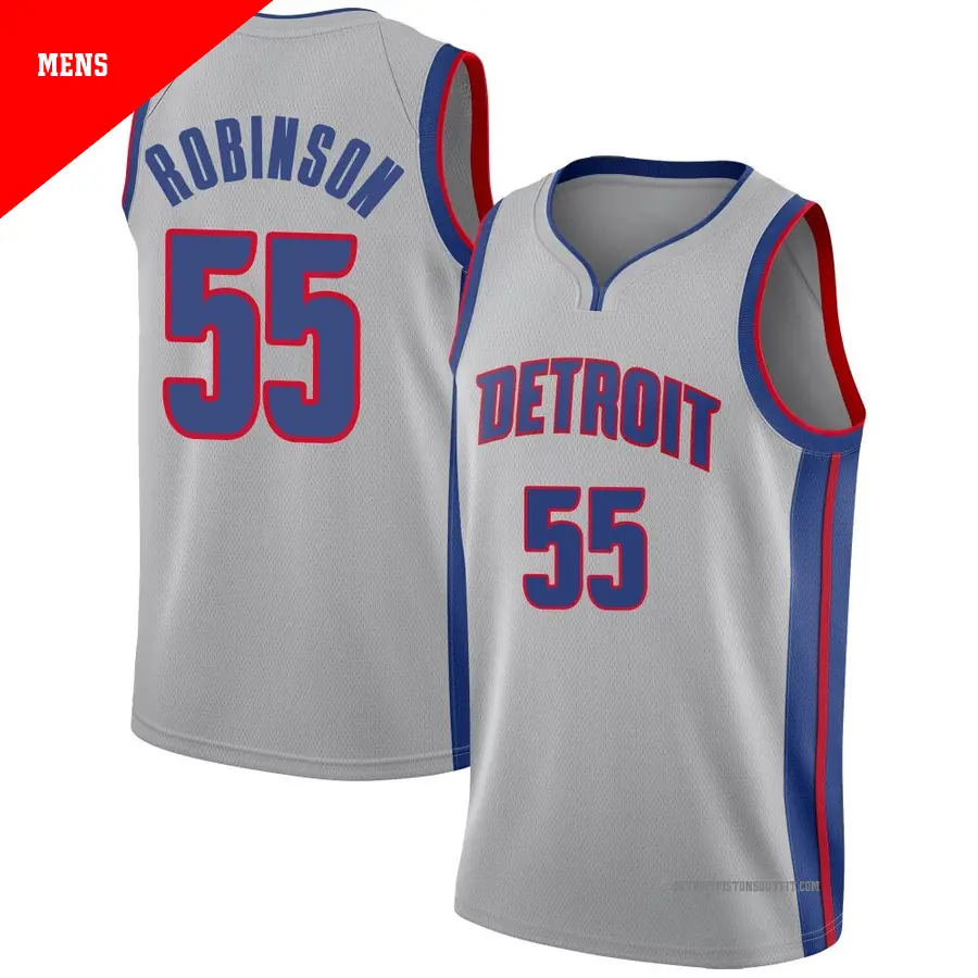 55 Men's Duncan Robinson Detroit Pistons Swingman Silver Jersey